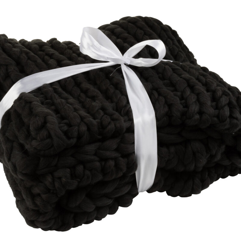 Karierte gestrickte Decke