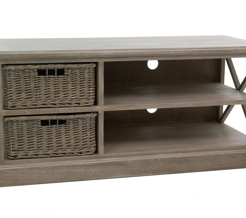 TV-Schrank + 2 Korb 2 Regal